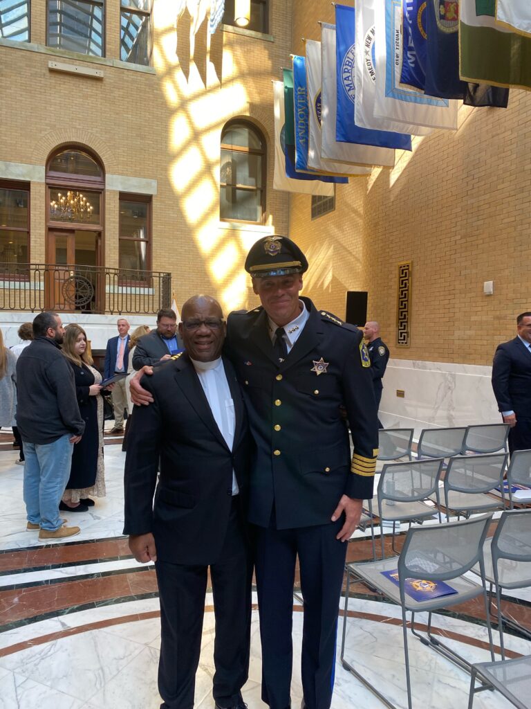 Pastor Dana and Nashua Street Jail Superintendent Michael Colwell